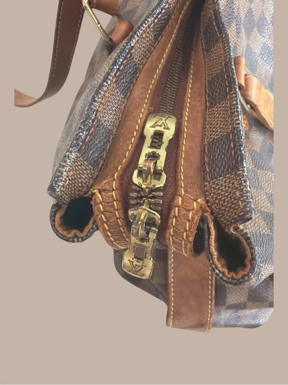 Louis Vuitton Limited Edition Centenaire Damier Columbine Zip Shoulder Bag